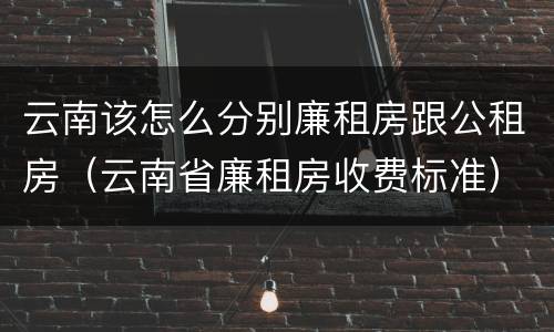 云南该怎么分别廉租房跟公租房（云南省廉租房收费标准）