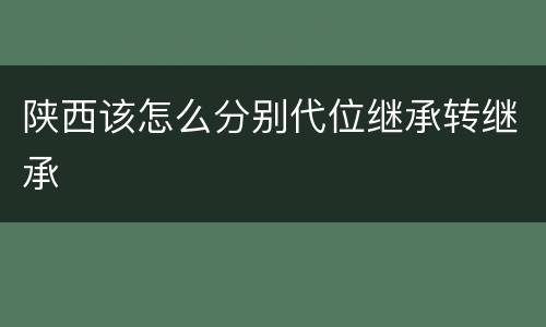 陕西该怎么分别代位继承转继承