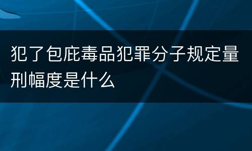犯了包庇毒品犯罪分子规定量刑幅度是什么