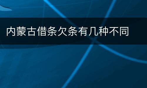 内蒙古借条欠条有几种不同