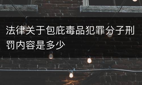 法律关于包庇毒品犯罪分子刑罚内容是多少