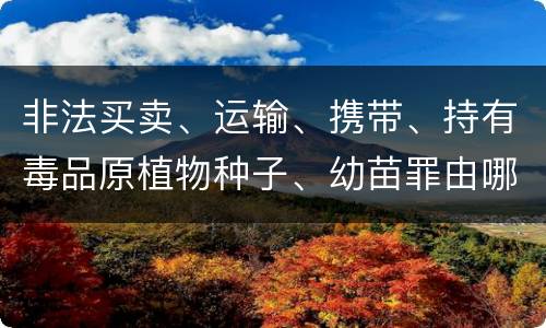 非法买卖、运输、携带、持有毒品原植物种子、幼苗罪由哪些构成