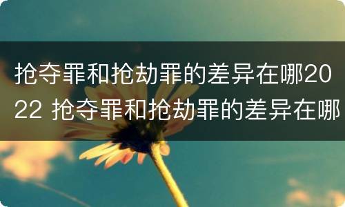 抢夺罪和抢劫罪的差异在哪2022 抢夺罪和抢劫罪的差异在哪2022最大