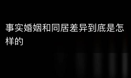 事实婚姻和同居差异到底是怎样的