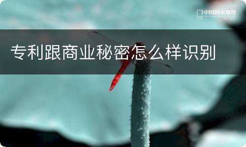 专利跟商业秘密怎么样识别