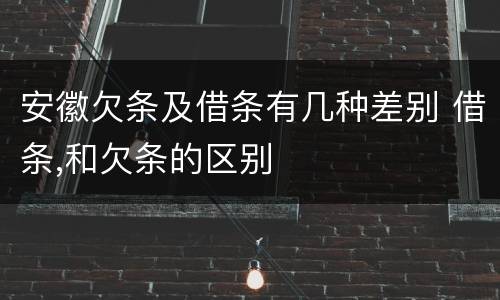 安徽欠条及借条有几种差别 借条,和欠条的区别