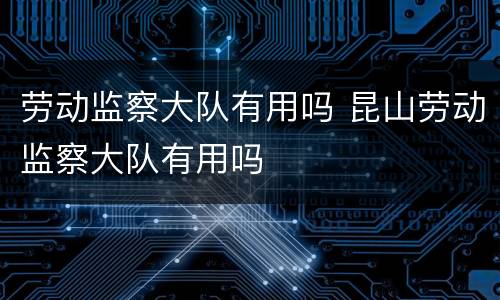 劳动监察大队有用吗 昆山劳动监察大队有用吗
