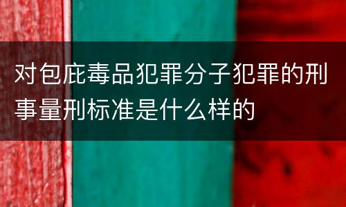 对包庇毒品犯罪分子犯罪的刑事量刑标准是什么样的