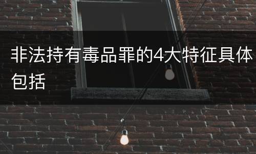 非法持有毒品罪的4大特征具体包括