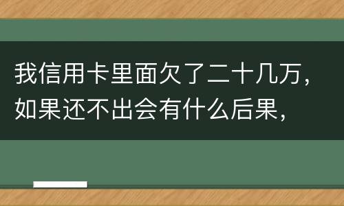 我信用卡里面欠了二十几万，如果还不出会有什么后果，