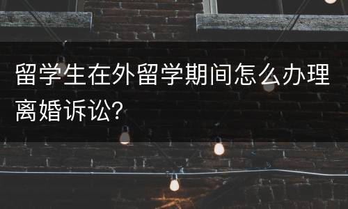 留学生在外留学期间怎么办理离婚诉讼？