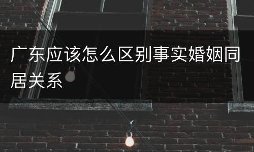 广东应该怎么区别事实婚姻同居关系