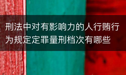 刑法中对有影响力的人行贿行为规定定罪量刑档次有哪些