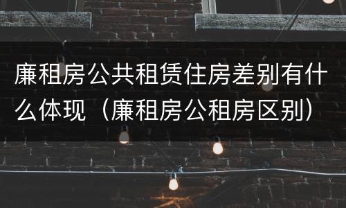 廉租房公共租赁住房差别有什么体现（廉租房公租房区别）