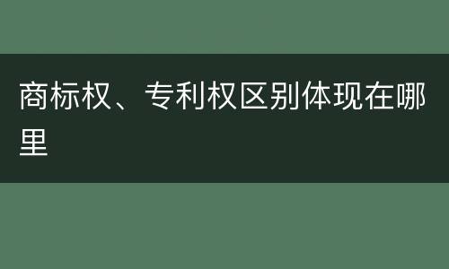 商标权、专利权区别体现在哪里