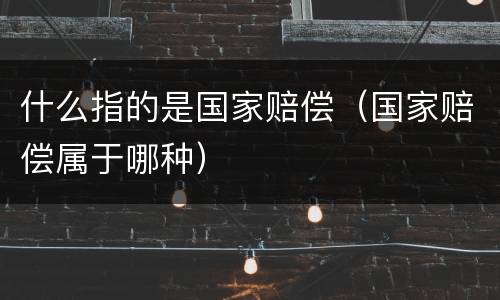 什么指的是国家赔偿（国家赔偿属于哪种）