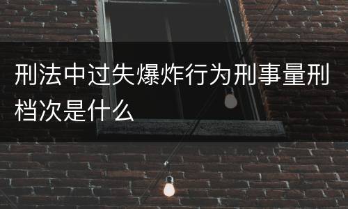 刑法中过失爆炸行为刑事量刑档次是什么