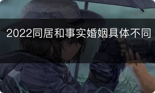 2022同居和事实婚姻具体不同