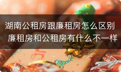 湖南公租房跟廉租房怎么区别 廉租房和公租房有什么不一样
