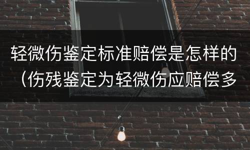 轻微伤鉴定标准赔偿是怎样的（伤残鉴定为轻微伤应赔偿多少）