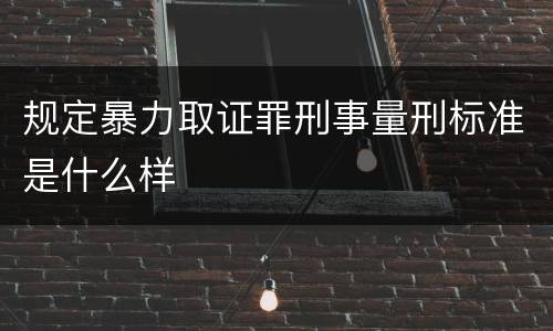 规定暴力取证罪刑事量刑标准是什么样