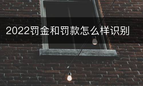 2022罚金和罚款怎么样识别