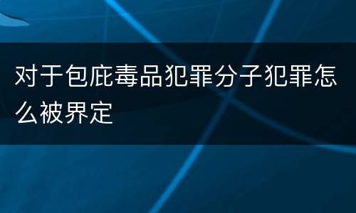 对于包庇毒品犯罪分子犯罪怎么被界定