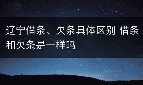 辽宁借条、欠条具体区别 借条和欠条是一样吗