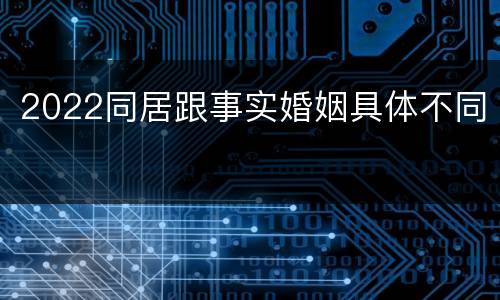 2022同居跟事实婚姻具体不同