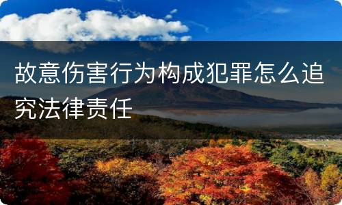 故意伤害行为构成犯罪怎么追究法律责任
