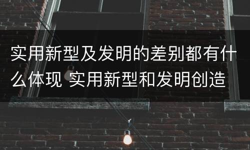 实用新型及发明的差别都有什么体现 实用新型和发明创造