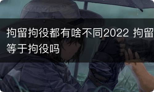 拘留拘役都有啥不同2022 拘留等于拘役吗