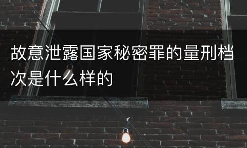故意泄露国家秘密罪的量刑档次是什么样的