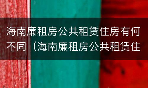 海南廉租房公共租赁住房有何不同（海南廉租房公共租赁住房有何不同规定）