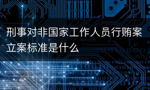 刑事对非国家工作人员行贿案立案标准是什么