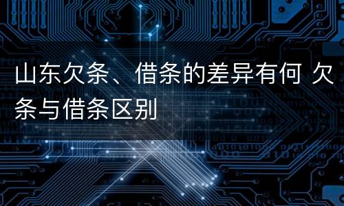 山东欠条、借条的差异有何 欠条与借条区别