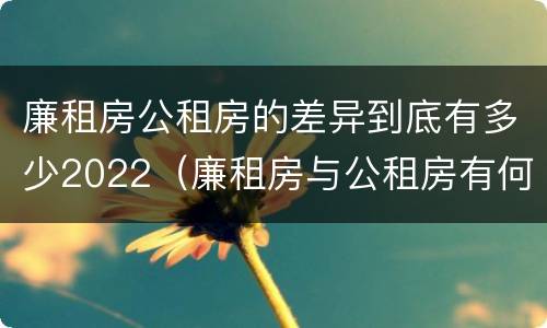 廉租房公租房的差异到底有多少2022（廉租房与公租房有何区别）