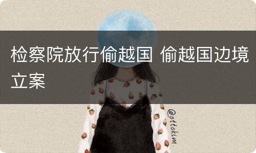 检察院放行偷越国 偷越国边境立案