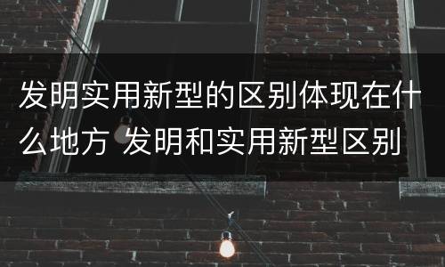 发明实用新型的区别体现在什么地方 发明和实用新型区别