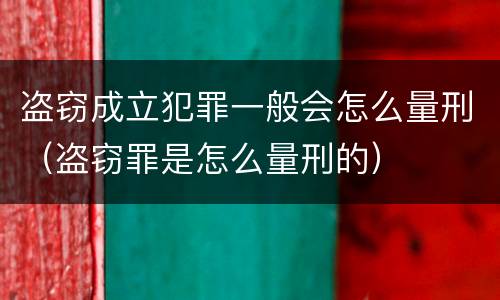 盗窃成立犯罪一般会怎么量刑（盗窃罪是怎么量刑的）
