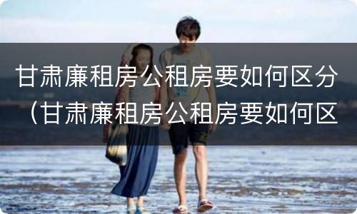 甘肃廉租房公租房要如何区分（甘肃廉租房公租房要如何区分等级）
