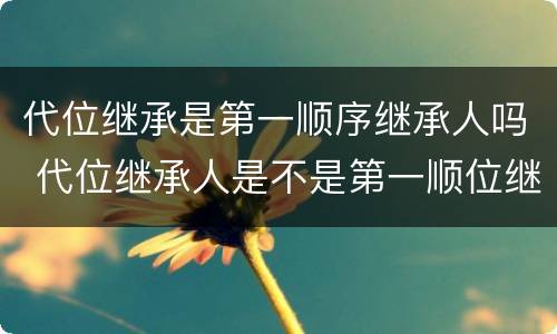 代位继承是第一顺序继承人吗 代位继承人是不是第一顺位继承人