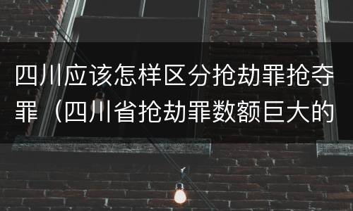 四川应该怎样区分抢劫罪抢夺罪（四川省抢劫罪数额巨大的标准）