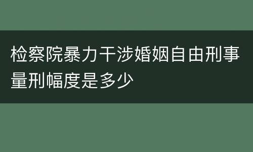 检察院暴力干涉婚姻自由刑事量刑幅度是多少