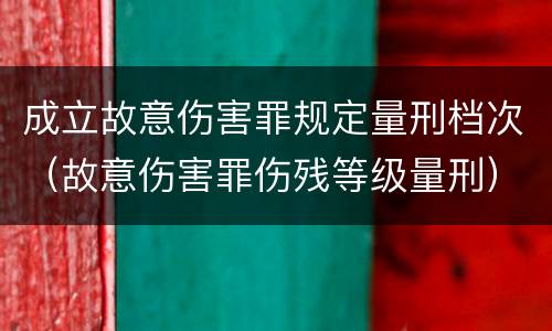 成立故意伤害罪规定量刑档次（故意伤害罪伤残等级量刑）