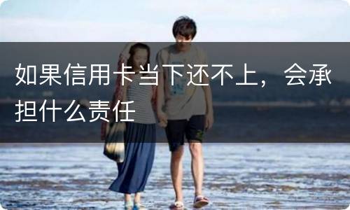 如果信用卡当下还不上，会承担什么责任