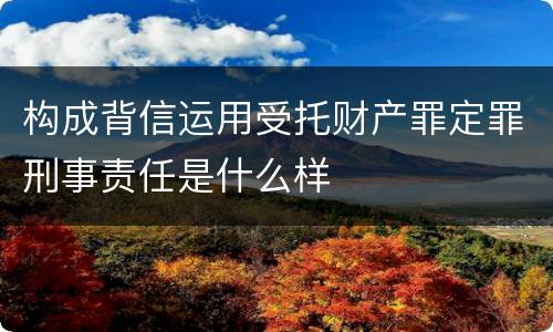 构成背信运用受托财产罪定罪刑事责任是什么样