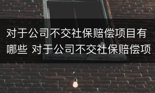 对于公司不交社保赔偿项目有哪些 对于公司不交社保赔偿项目有哪些问题