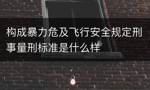 构成暴力危及飞行安全规定刑事量刑标准是什么样