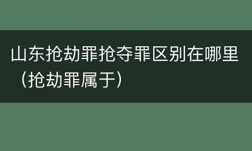 山东抢劫罪抢夺罪区别在哪里（抢劫罪属于）